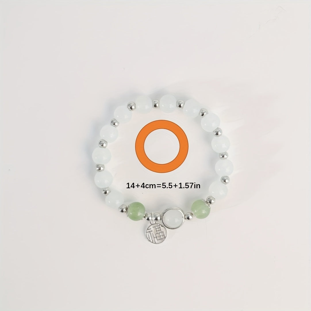 Artificial Jade Blessing Bracelet for Good Fortune, Ideal Gift