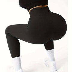 Rib Knit Yoga Pants Slim Fit Seamless Fitness High Stretch