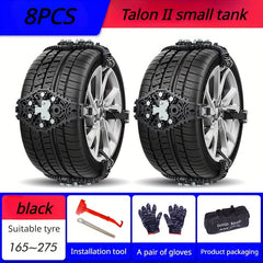 8pcs Anti-skid Snow Chain Tire Chain Emergency Plate