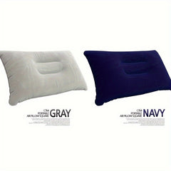 2pcs Portable Inflatable Pillows Thickened Flocking Square Camping Pillow