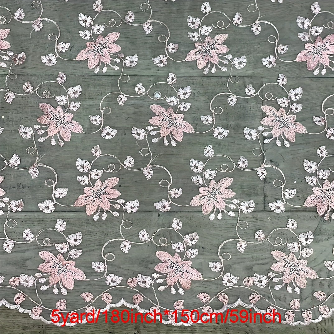 Maple Leaf Flower Embroidered Dress Lace Fabric