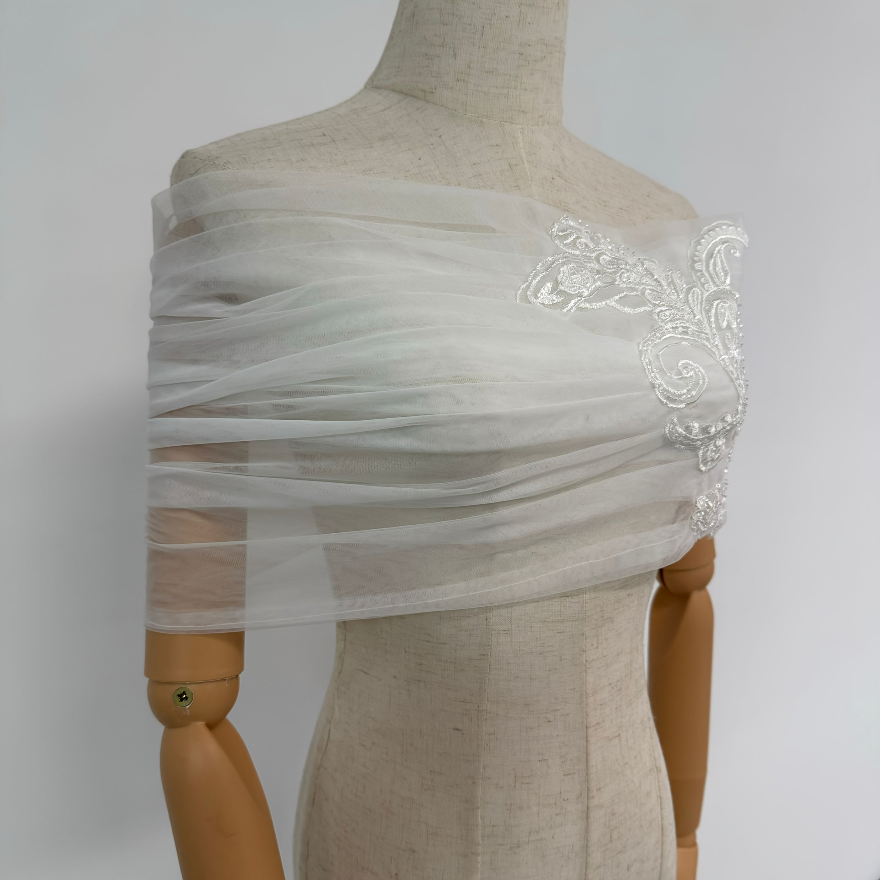 Royal Ivory Bridal Off Shoulder Wedding Dress Shawl Lightweight Breathable