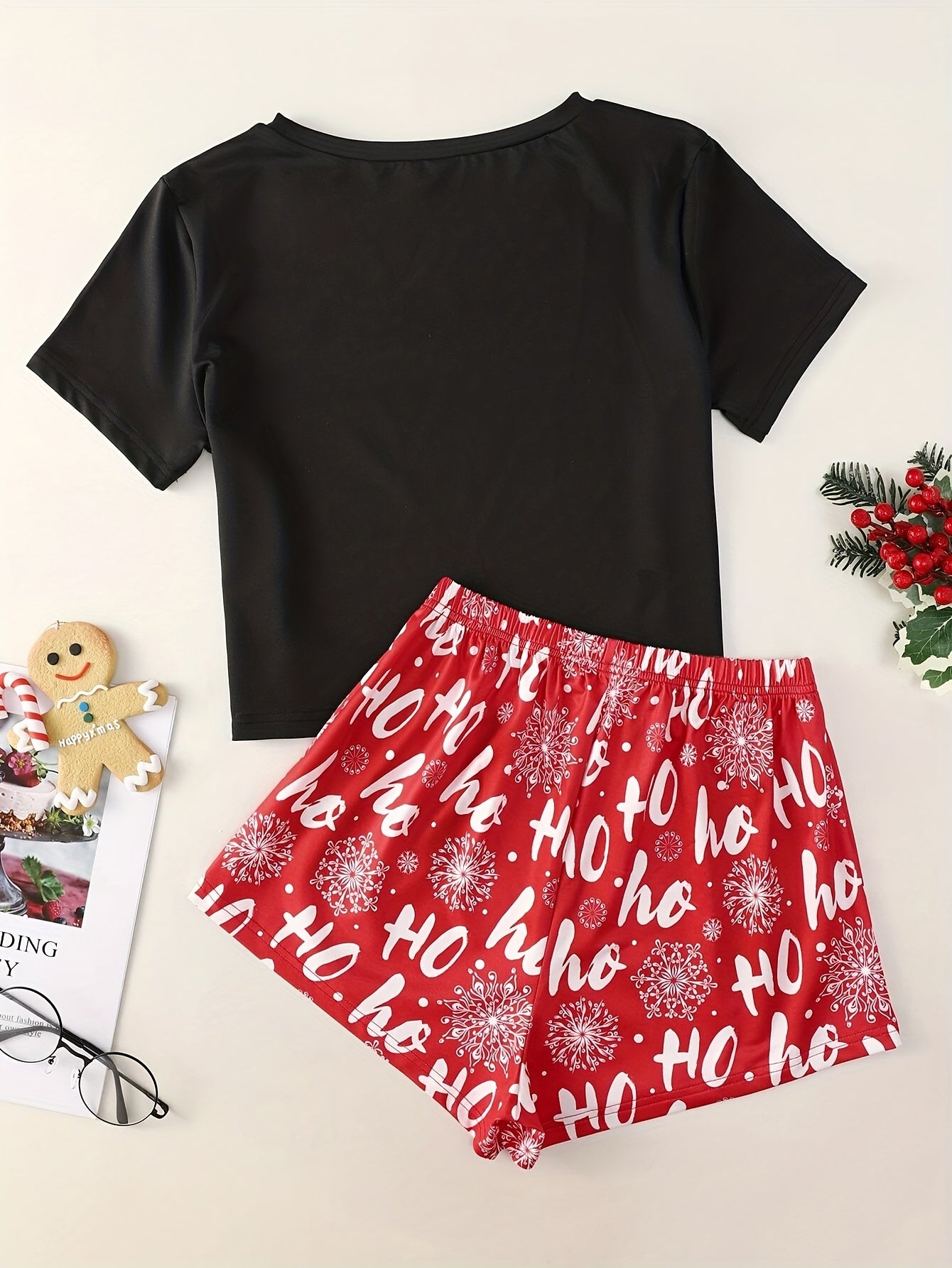 Christmas Loungewear Set Top & Shorts Women's Loungewear