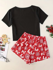 Christmas Loungewear Set Top & Shorts Women's Loungewear