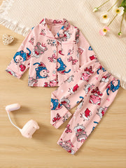Girls 2pcs Unicorn Print Pajama Set