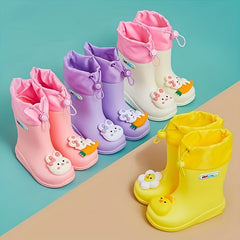 Girls' Cartoon Rain Boots Non-slip Waterproof Shoes All Seasons