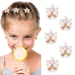 5pcs Pearl Hair Claw Clips Flower Decorative Hair Barrettes for Girls