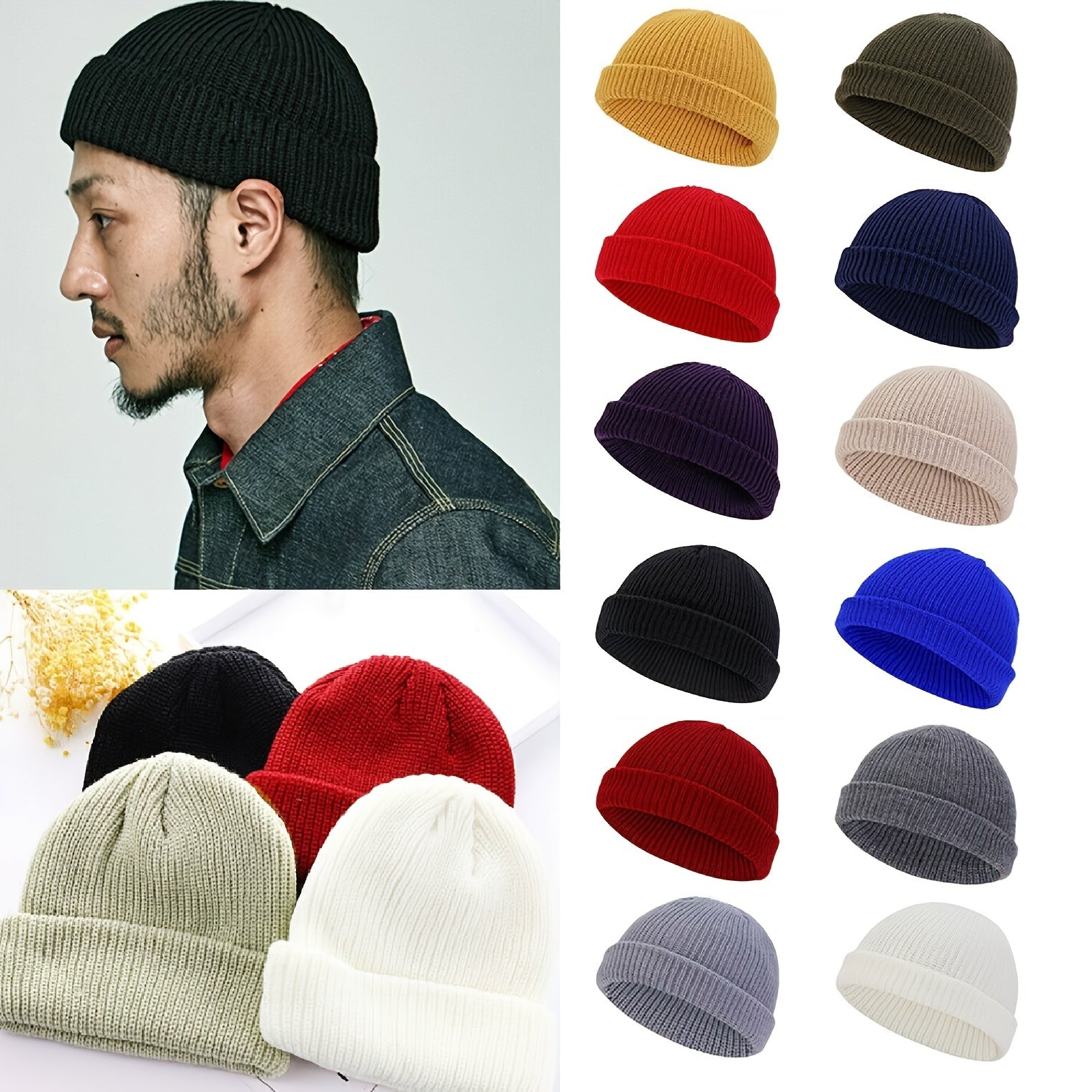 Men's Winter Casual Ski Knitted Hat - Christmas Gift