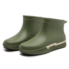 Women's Short Rain Boots Waterproof Slip on Non slip Shoes