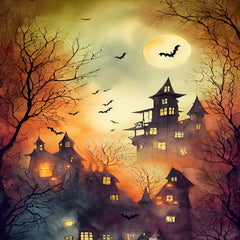 Halloween Castle Bats Shower Curtain