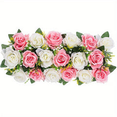 Artificial Rose Floral Centerpiece for Table Runner Kitchen Living Room