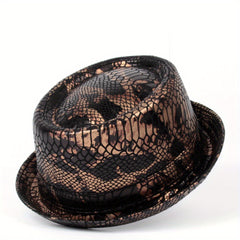 Men's Flat Leather Top Hat Street Hat