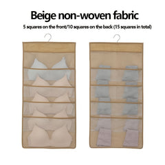 Double Side Hanging Underwear & Socks Bag Lightweight Foldable Organizer