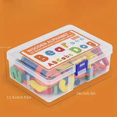 52pcs Kids Wooden English Letters Building Block Kit