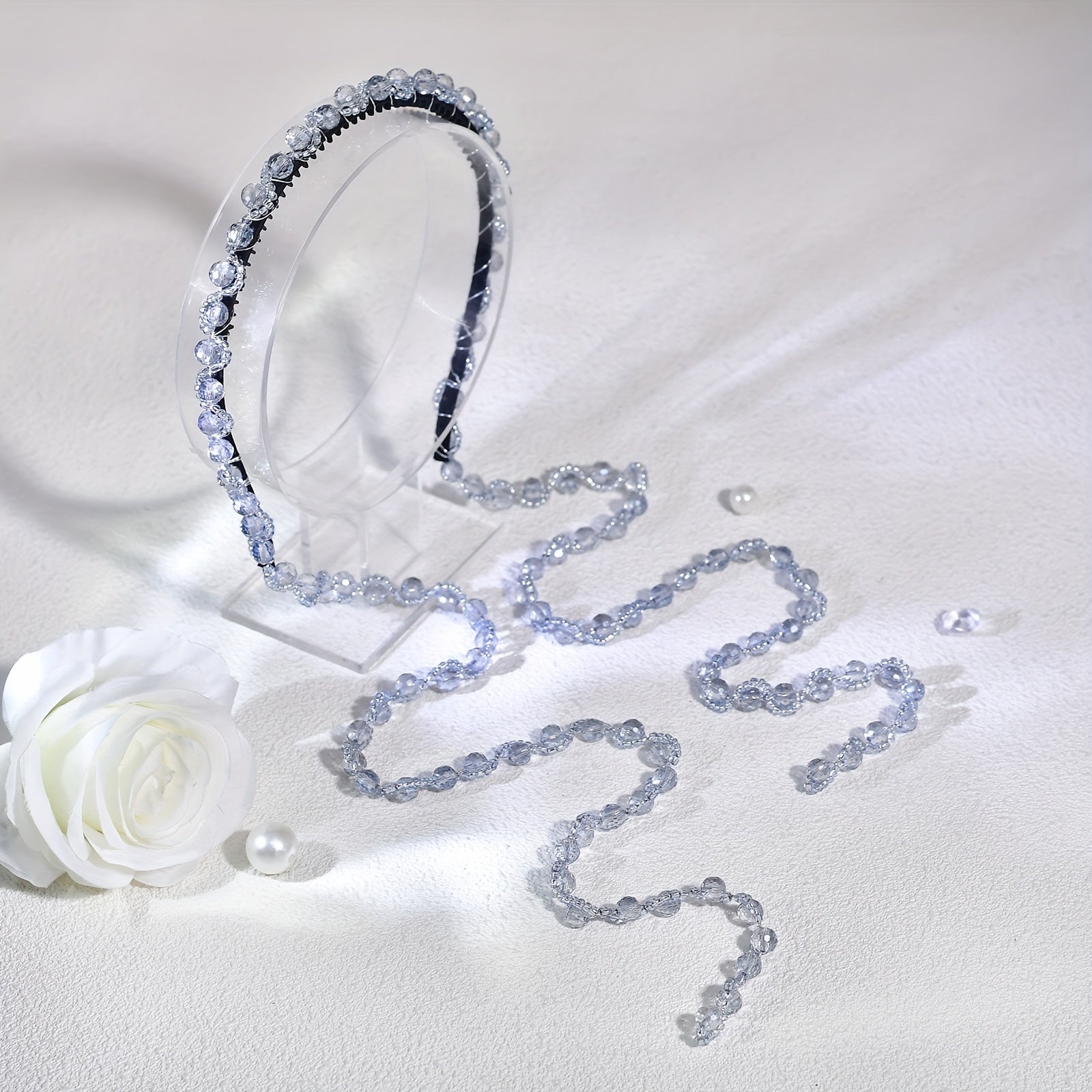 Beaded Tassel Hairband Crystal Headpiece for Weddings