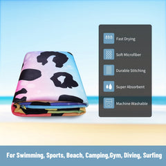 Microfiber Beach Towel Quick Drying Swim 27.5 x 55 Absorbent Soft Towel