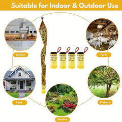 4pcs Insect Trap1 Pack Fly Strips Indoor Outdoor Sticky Fly Paper Strips