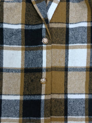Plaid Print Lapel Blazer Casual Single Breasted Outerwear