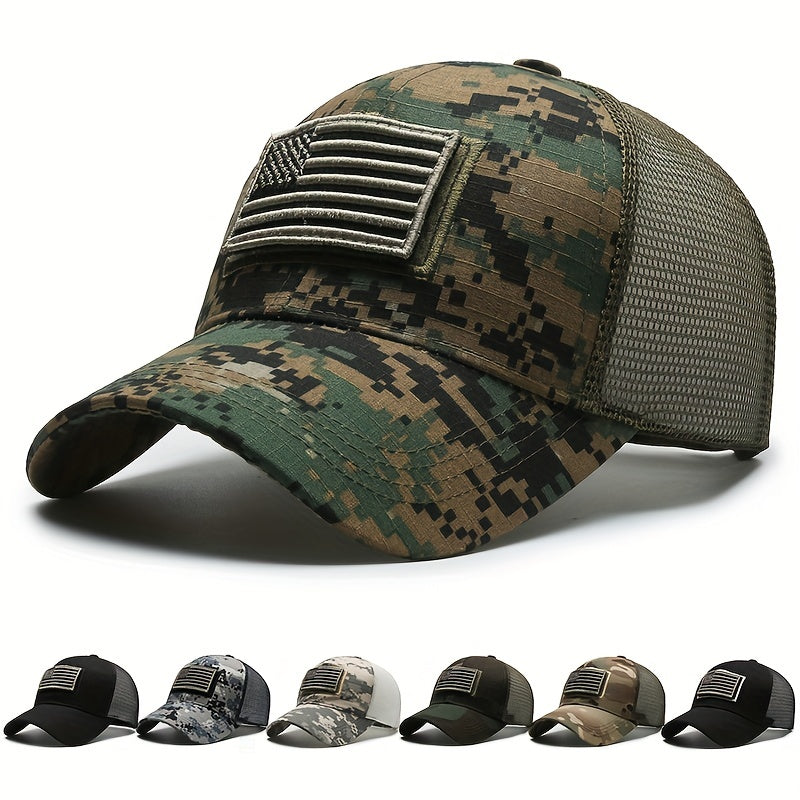 American Flag Camouflage Embroidered Baseball Cap Men's Outdoor Hat