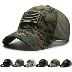 American Flag Camouflage Embroidered Baseball Cap Men's Outdoor Hat