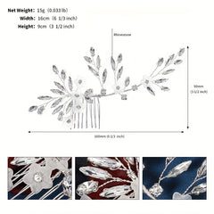 Acrylic Flower & Rhinestone Hair Comb Bridal Wedding Headwear