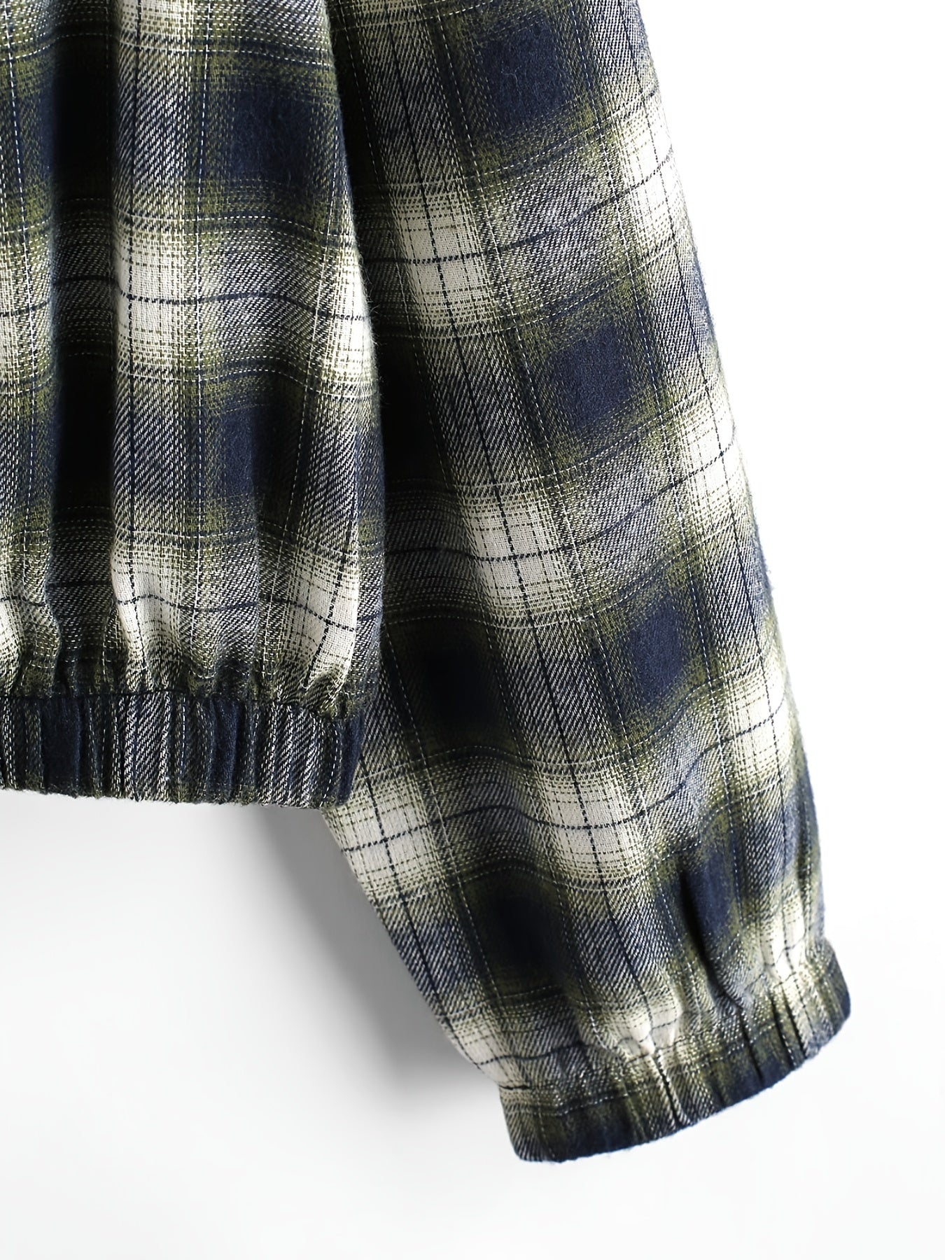 Plaid Hooded Zip Jacket Hoodies Long Sleeve