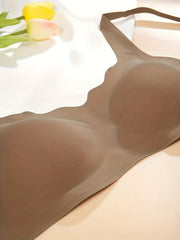 Solid Wireless Push Up Bra - Comfy & Breathable Women's Lingerie