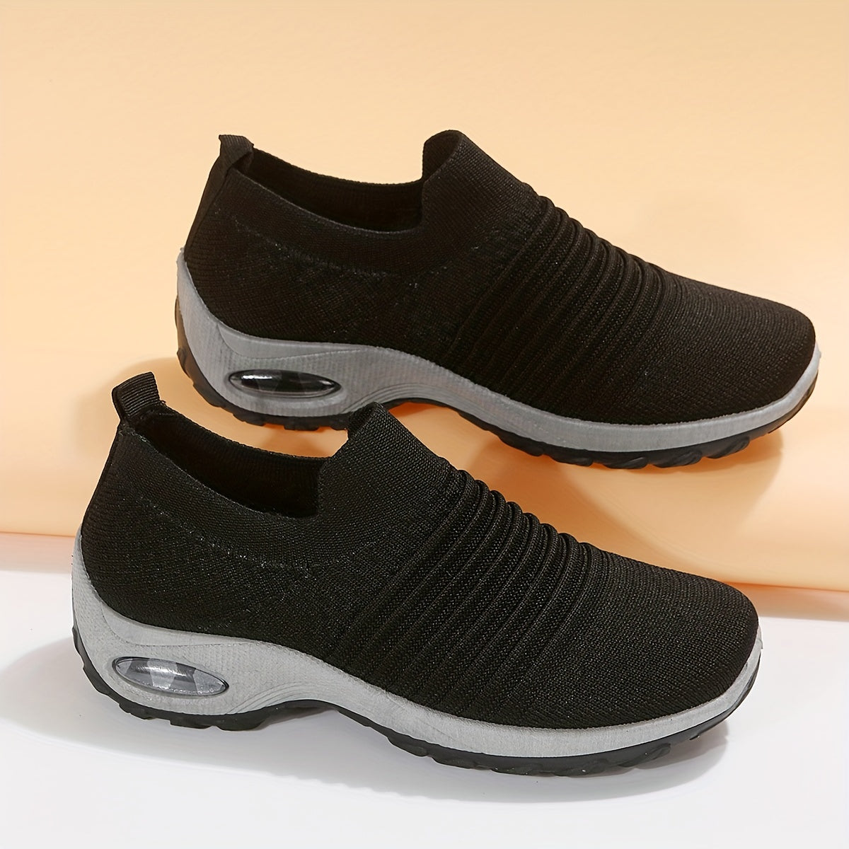 Women's Air Cushion Sole Slip-On Sneakers Low Top Casual Shoes