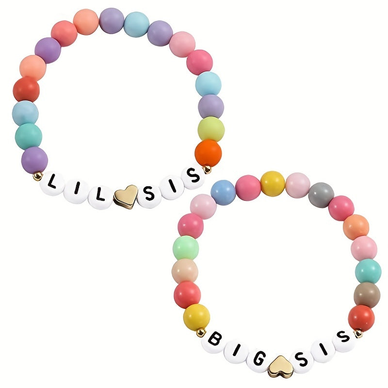 Multicolor Beaded Bracelet for Sisters Clay Girls Accessories