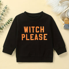 Baby Halloween WITCH Print Sweatshirt Long Sleeve Pullover Top