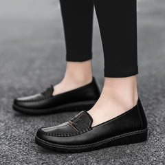 Women's Solid Loafers Slip-On Soft Sole Flat Shoes Daily Walking Shoes