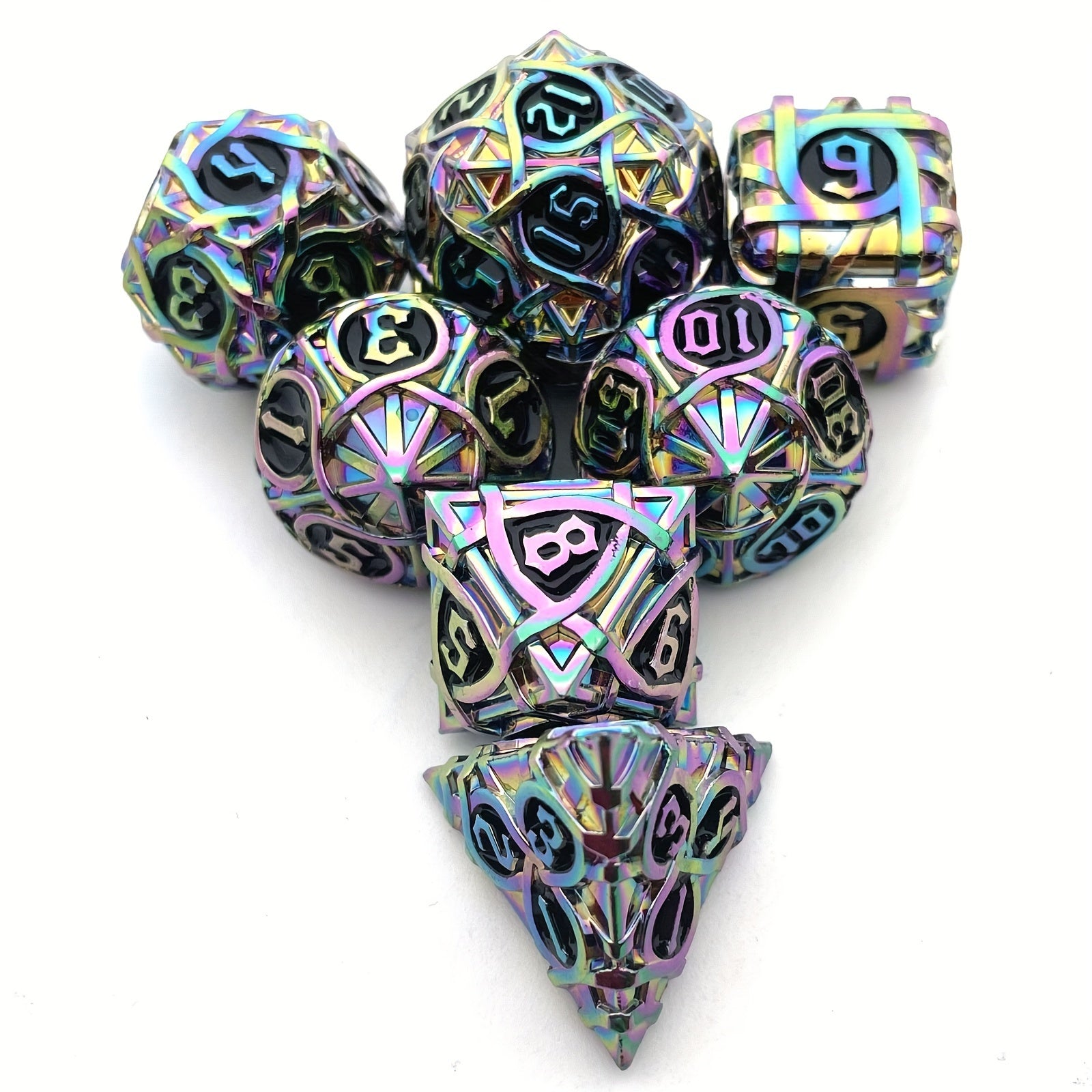 7pcs Solid Maze Metal Mini Dice Game Punishment Drinking Fun Dice