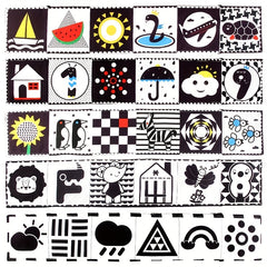 Soft Baby Cloth Book & Cards Set, High Contrast Educational Toy for Boys Girls