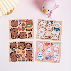 4pcs Bear Scrapbook Journal Sticker DIY Planner Decor