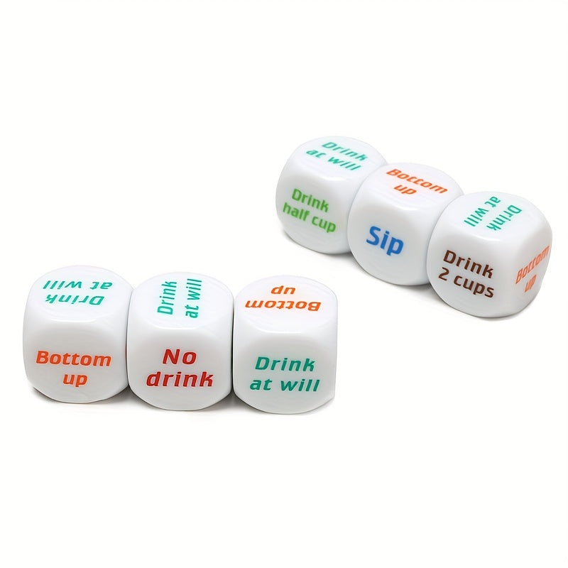 6pcs Printing Drinking Dice For Family Friends