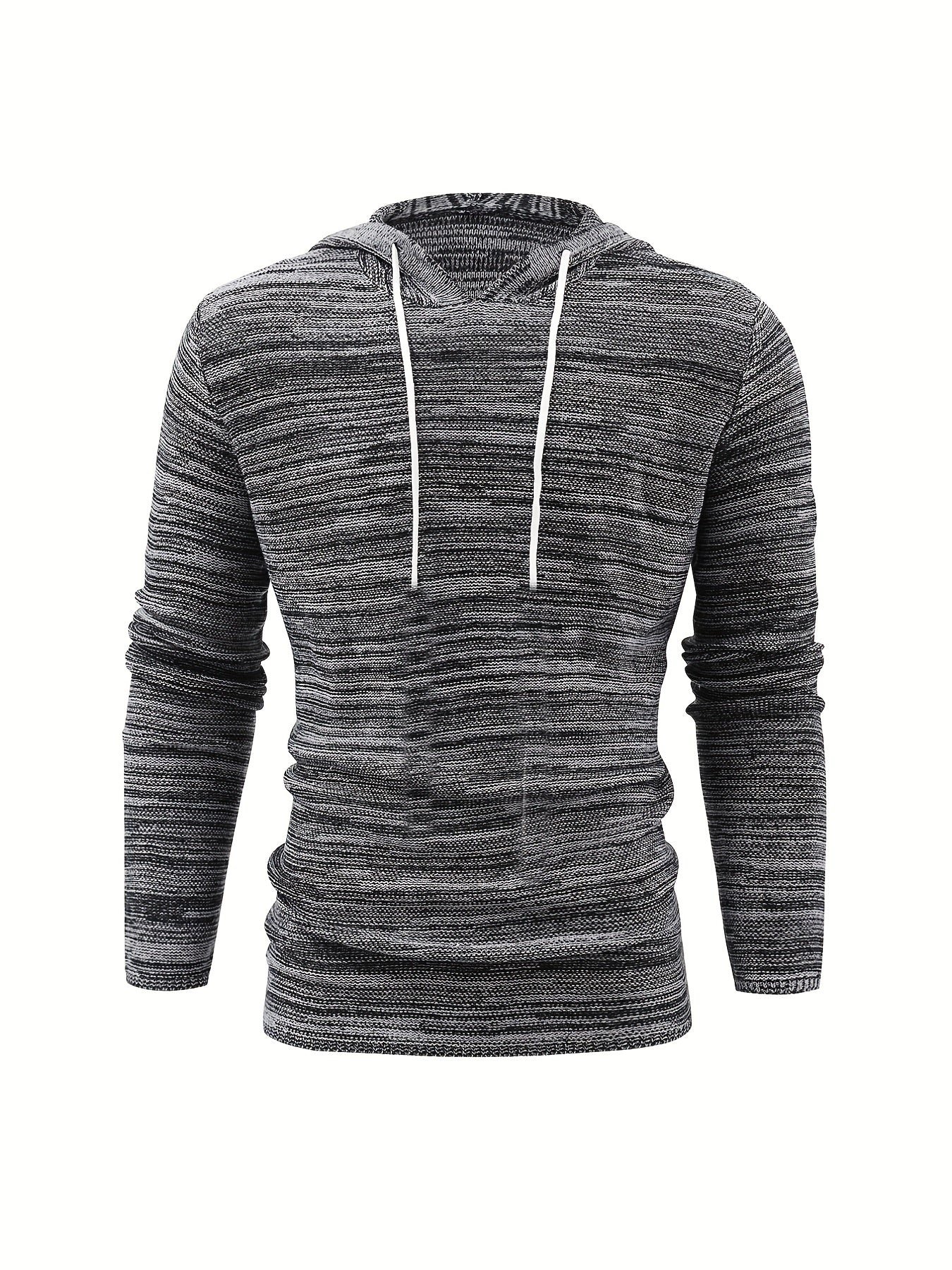 Men's Knitted Hoodie Casual Streetwear Pullover Hooded Sweatshirt