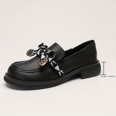 Women's Bowknot Platform Shoes Slip On Loafers British Shoes