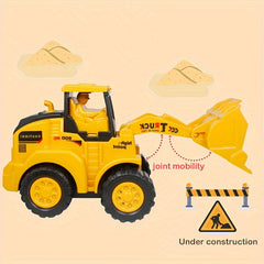 Construction Vehicles Press And Go Car Engineering Excavator Digger & Bulldozer