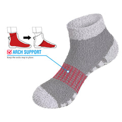 5 Pairs Colorblock Plush Ankle Socks Soft & Comfy Women's Stockings