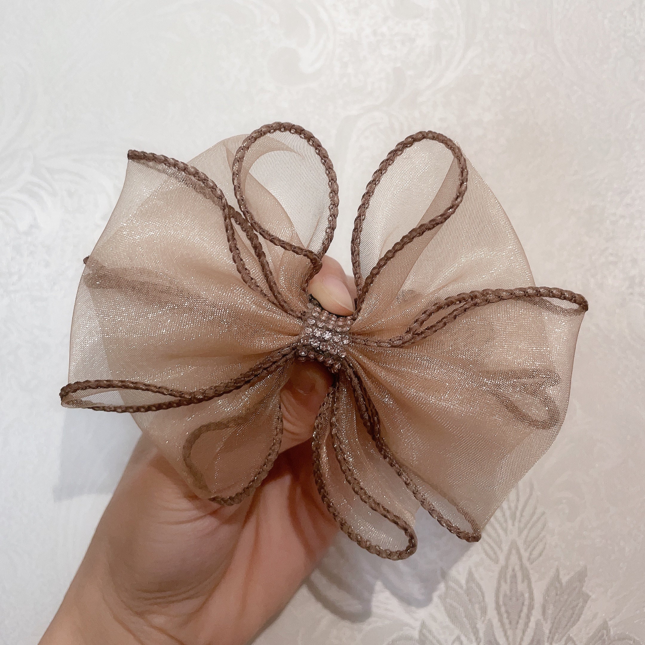 Organza Bow Hair Tie Sequin Hair Rope Elastic Rubber Band