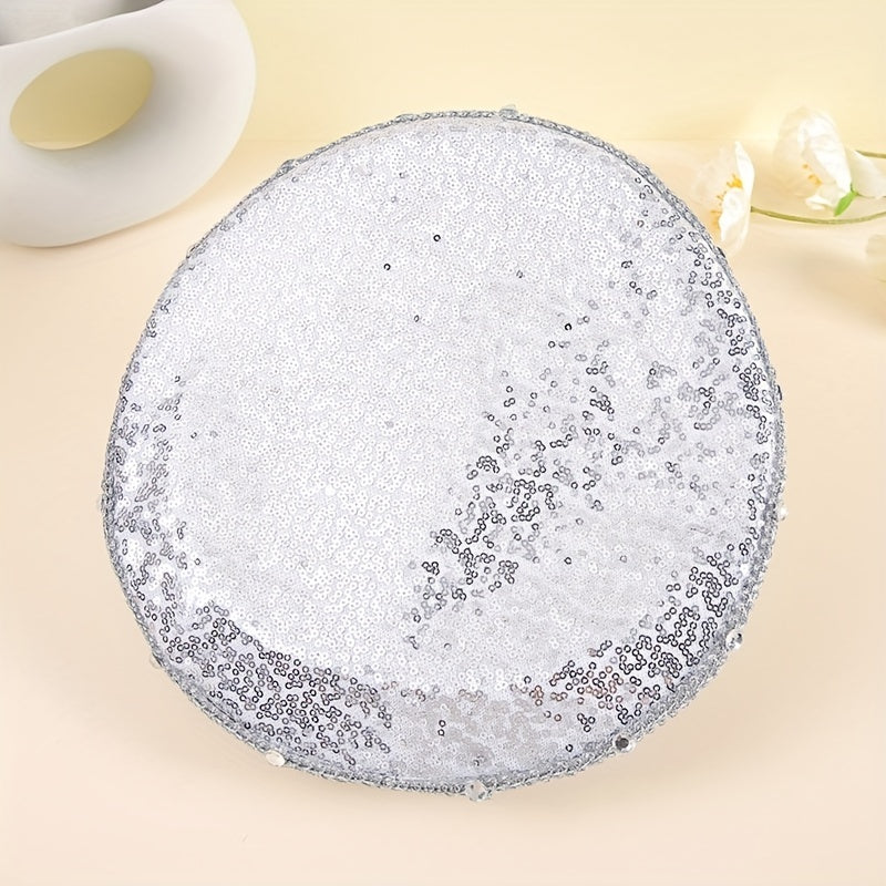 Bright Glitter Bride Hat Rhinestone Faux Pearl Sequin Captain Hat