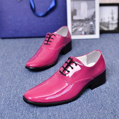 Men's Bright Oxford Lace-up Dress Shoes For Dance Prom