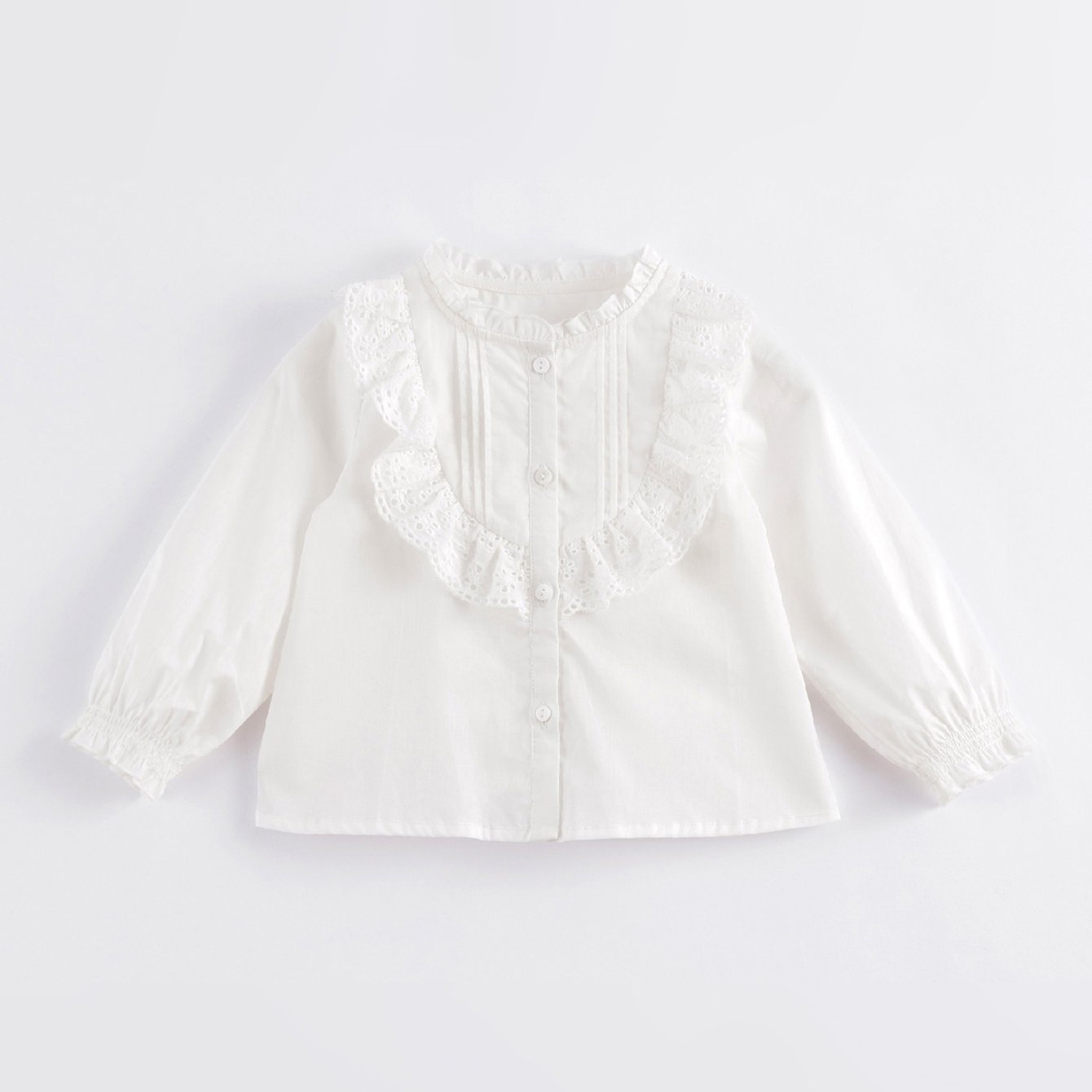 MARC&JANIE Baby Girls Lace Collar Long Sleeve Shirt