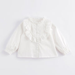 MARC&JANIE Baby Girls Lace Collar Long Sleeve Shirt