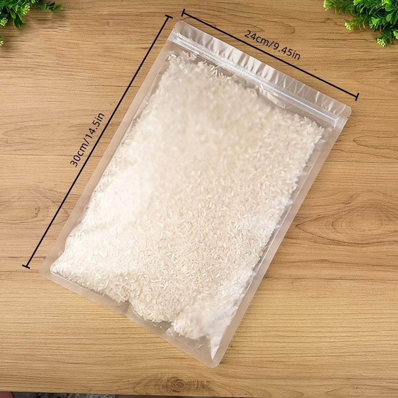 50pcs Airtight Tea Bag with Flat Bottom Transparent Frosted Plastic Packaging
