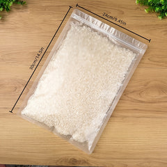 50pcs Airtight Tea Bag with Flat Bottom Transparent Frosted Plastic Packaging