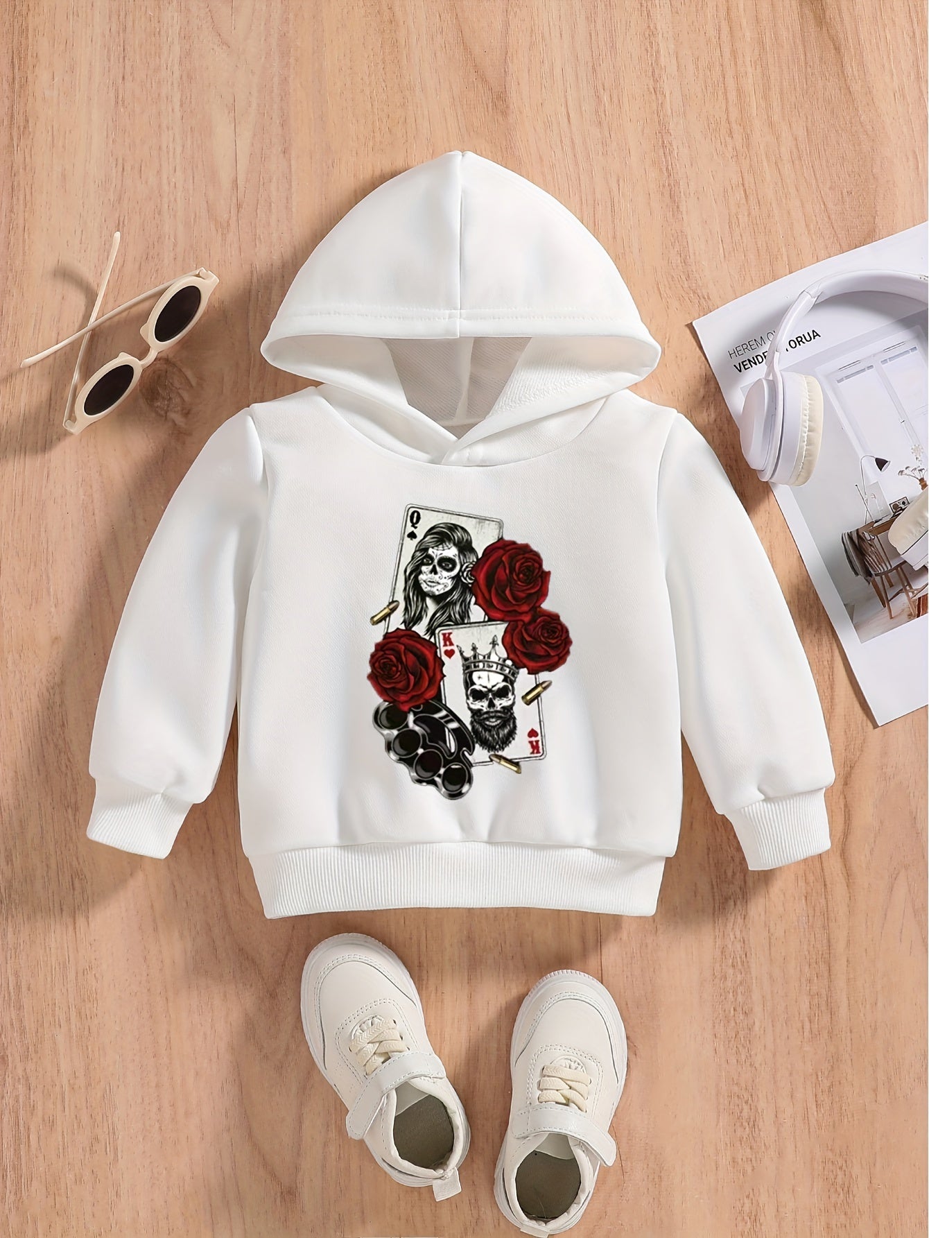 Boys Poker Rose Halloween Hoodie Sweatshirt