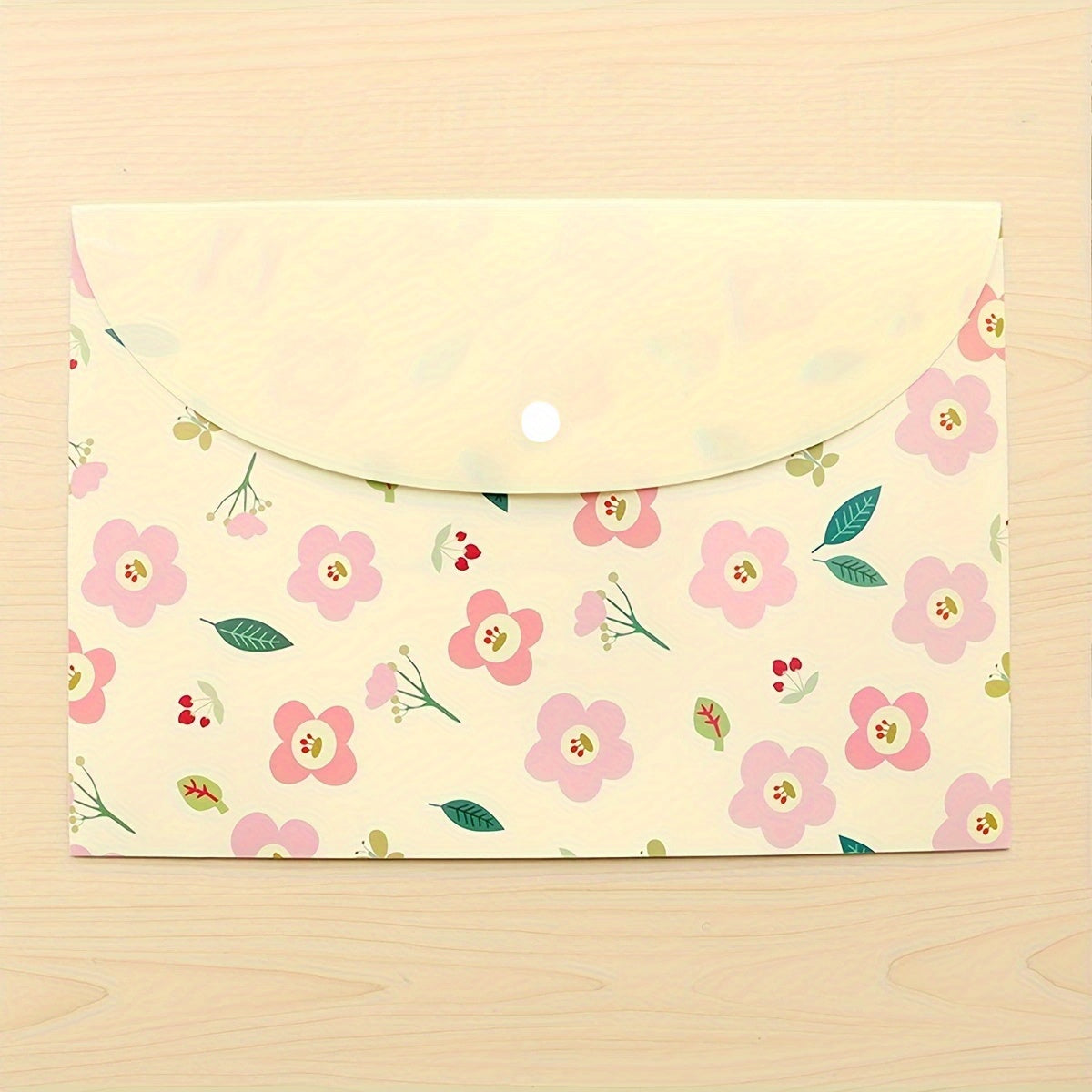 Floral Paper File Bag 12.59x9.05 Inches Flesh File Folder