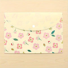 Floral Paper File Bag 12.59x9.05 Inches Flesh File Folder
