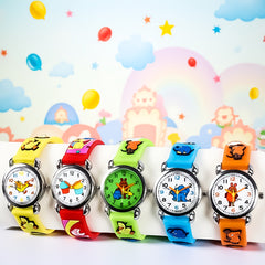 Boys' Elephant Quartz Watch 3D Animal Print Strap Pointer Display